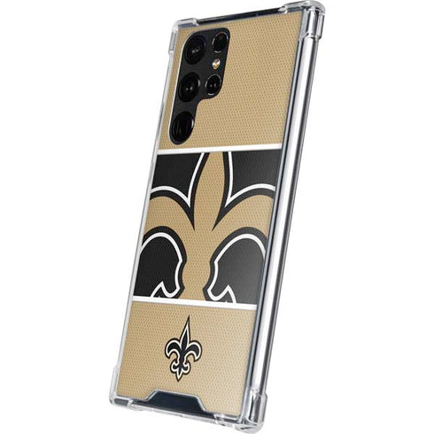NFL New Orleans Saints Zone Block Galaxy S22 Ultra Clear Case