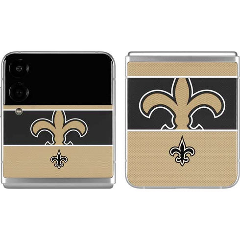 NFL New Orleans Saints Zone Block Galaxy Z Flip4 5G Skin