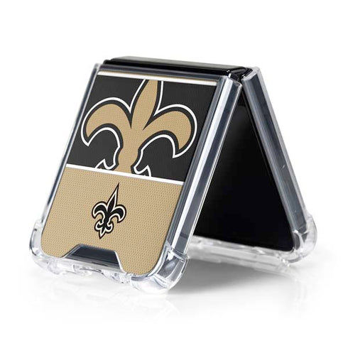 NFL New Orleans Saints Zone Block Galaxy Z Flip5 5G Clear Case