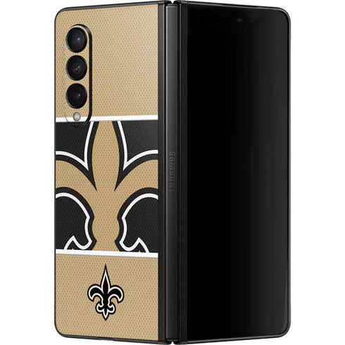 NFL New Orleans Saints Zone Block Galaxy Z Fold3 5G Skin