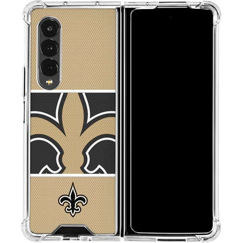 NFL New Orleans Saints Zone Block Galaxy Z Fold4 5G Clear Case