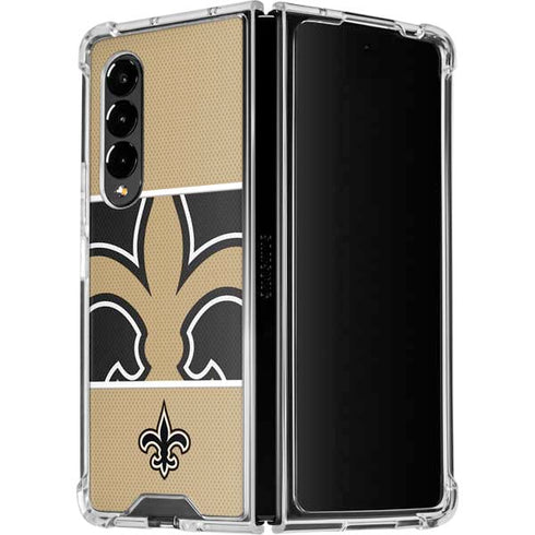 NFL New Orleans Saints Zone Block Galaxy Z Fold4 5G Clear Case
