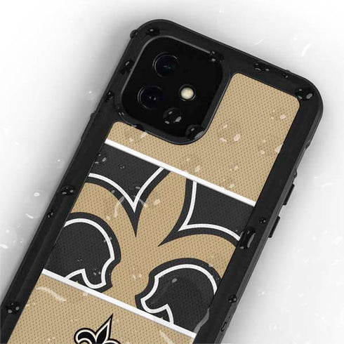 NFL New Orleans Saints Zone Block iPhone 12 Mini Waterproof Case