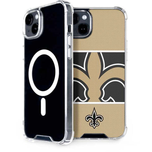 NFL New Orleans Saints Zone Block iPhone 15 Plus MagSafe Case