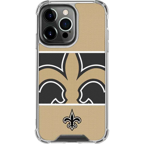 NFL New Orleans Saints Zone Block iPhone 14 Pro Clear Case
