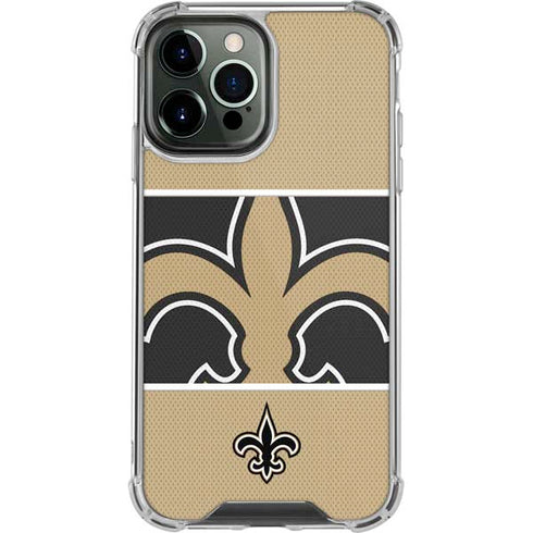 NFL New Orleans Saints Zone Block iPhone 14 Pro Max Clear Case