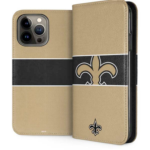 NFL New Orleans Saints Zone Block iPhone 15 Pro Max Folio Case
