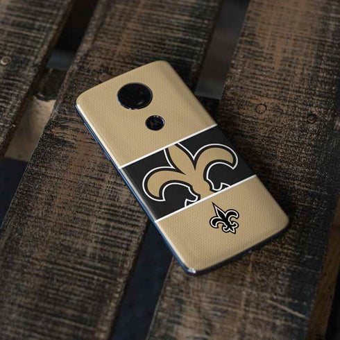 NFL New Orleans Saints Zone Block Moto E5 Plus Skin