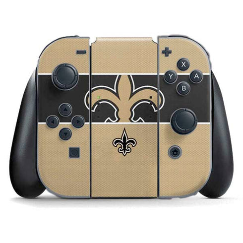NFL New Orleans Saints Zone Block Nintendo Switch (2017-2021) Joy-Con Controller Skin