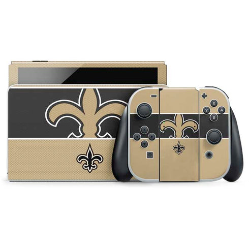 NFL New Orleans Saints Zone Block Nintendo Switch OLED (2021) Skin