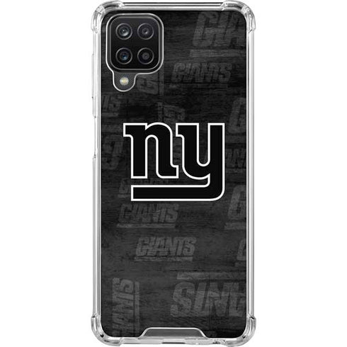 NFL New York Giants Black & White Galaxy A12 Clear Case