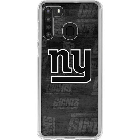 NFL New York Giants Black & White Galaxy A21 Clear Case