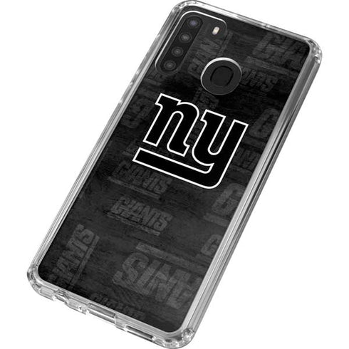 NFL New York Giants Black & White Galaxy A21 Clear Case