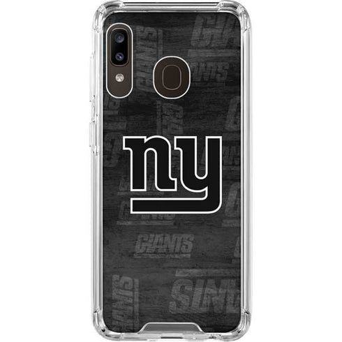 NFL New York Giants Black & White Galaxy A30 Clear Case