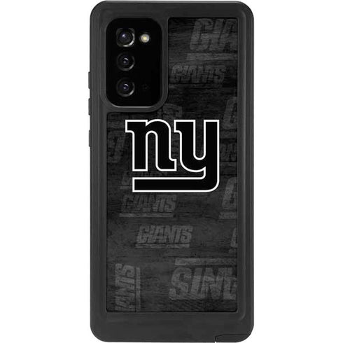 NFL New York Giants Black & White Galaxy Note20 5G Waterproof Case