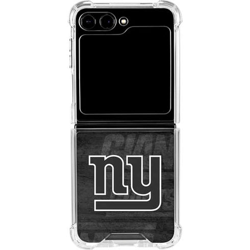 NFL New York Giants Black & White Galaxy Z Flip5 5G Clear Case