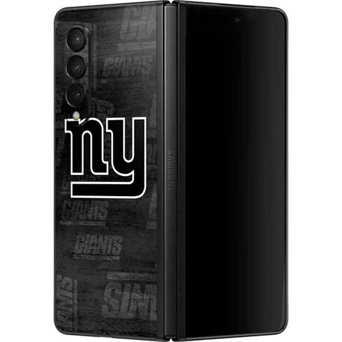 NFL New York Giants Black & White Galaxy Z Fold3 5G Skin