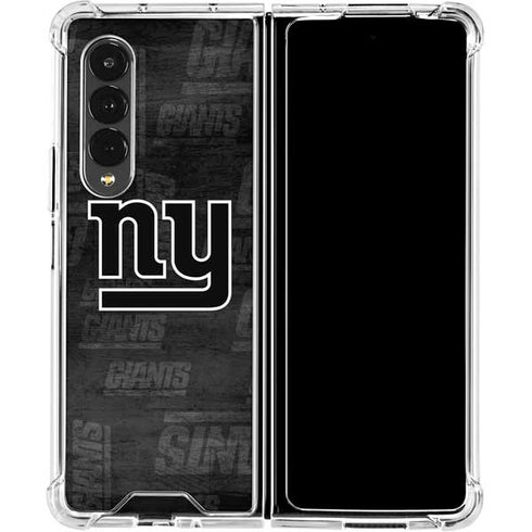 NFL New York Giants Black & White Galaxy Z Fold4 5G Clear Case