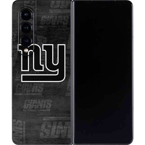 NFL New York Giants Black & White Galaxy Z Fold4 5G Skin