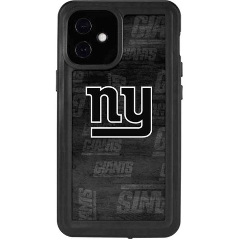 NFL New York Giants Black & White iPhone 12 Mini Waterproof Case