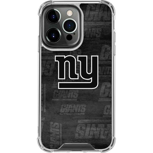 NFL New York Giants Black & White iPhone 15 Pro Clear Case