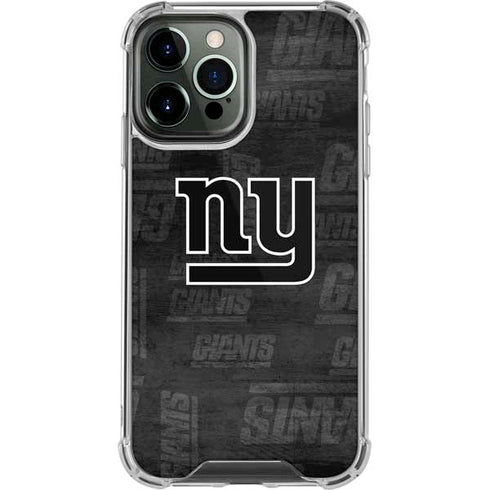 NFL New York Giants Black & White iPhone 14 Pro Max Clear Case