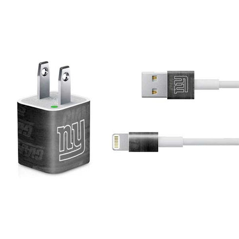 NFL New York Giants Black & White iPhone Charger (5W USB) Skin