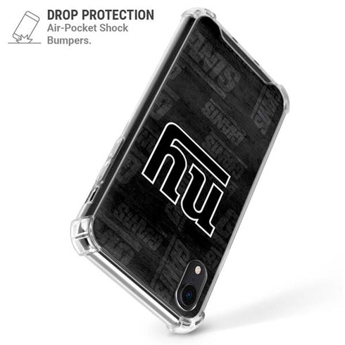 NFL New York Giants Black & White iPhone XR Clear Case