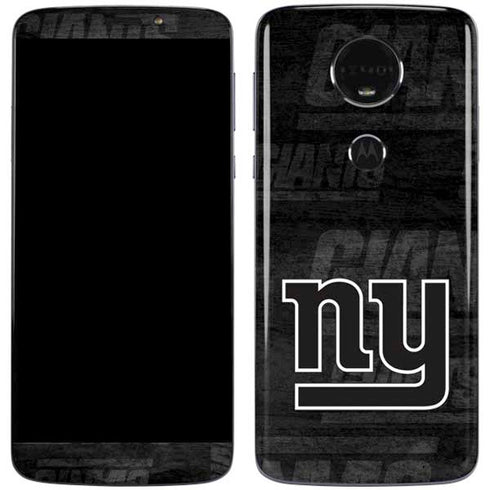 NFL New York Giants Black & White Moto E5 Plus Skin
