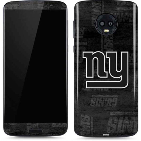 NFL New York Giants Black & White Moto G6 Skin