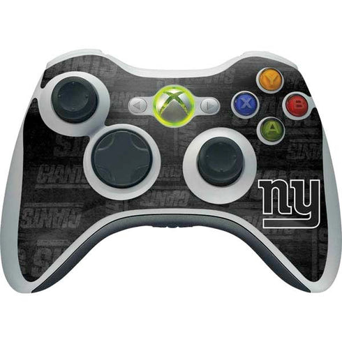NFL New York Giants Black & White Xbox 360 Wireless Controller Skin