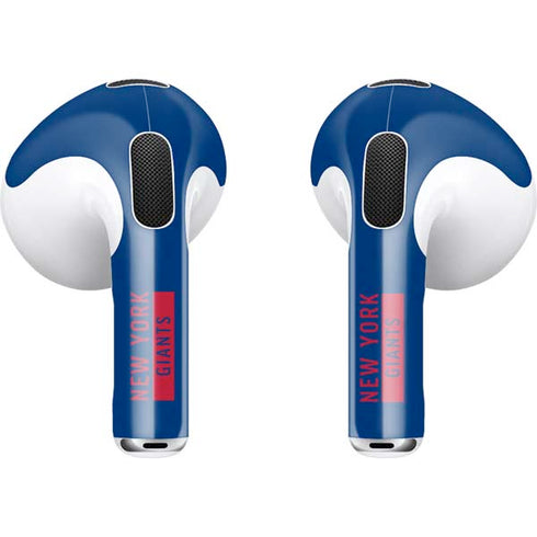 NFL New York Giants Blue Performance Series Apple AirPods (3rd Gen 2021) Skin