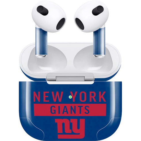 NFL New York Giants Blue Performance Series Apple AirPods (3rd Gen 2021) Skin