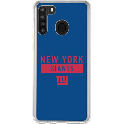 NFL New York Giants Blue Performance Series Galaxy A21 Clear Case