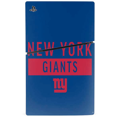 NFL New York Giants Blue Performance Series PS5 Slim Disk Console Skin