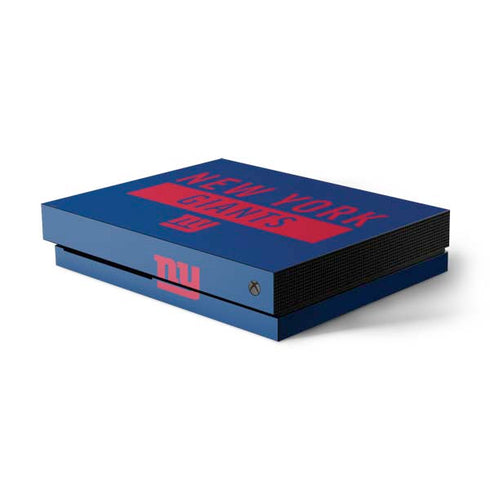 NFL New York Giants Blue Performance Series Xbox One X Console Skin