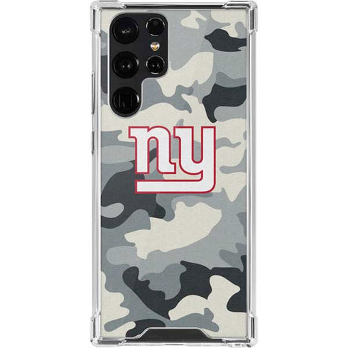 NFL New York Giants Camo Galaxy S22 Ultra Clear Case