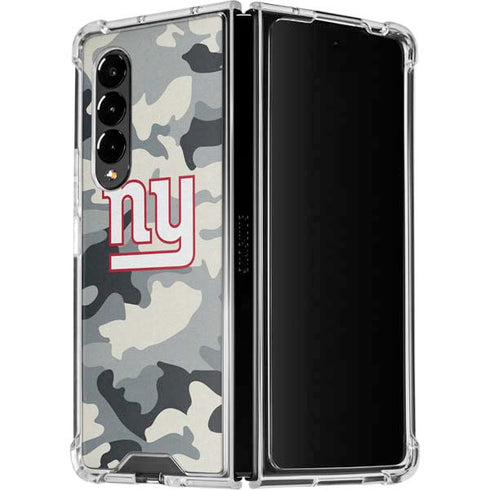 NFL New York Giants Camo Galaxy Z Fold4 5G Clear Case