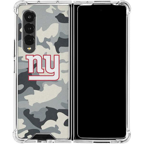 NFL New York Giants Camo Galaxy Z Fold4 5G Clear Case