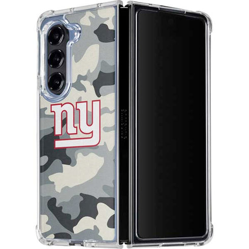 NFL New York Giants Camo Galaxy Z Fold5 5G Clear Case