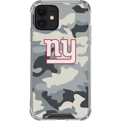 NFL New York Giants Camo iPhone 12 Clear Case