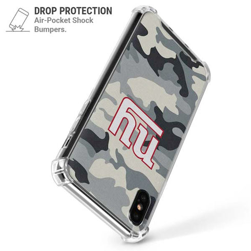 NFL New York Giants Camo iPhone XS Max Clear Case