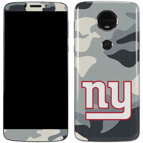 NFL New York Giants Camo Moto E5 Plus Skin