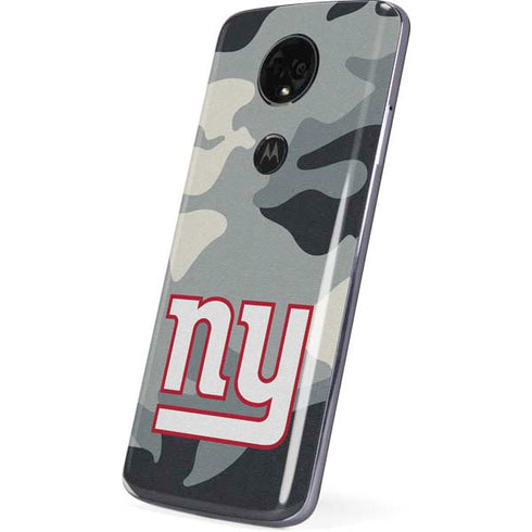 NFL New York Giants Camo Moto E5 Plus Skin