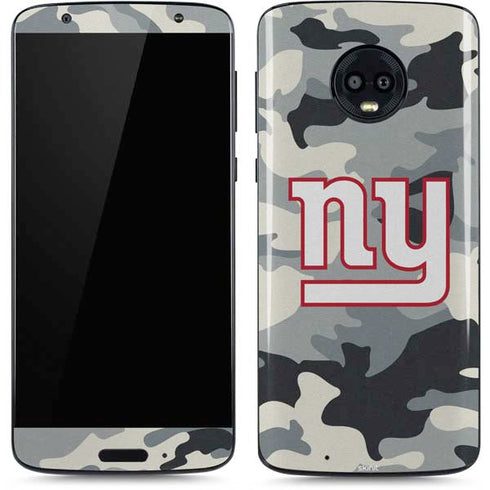 NFL New York Giants Camo Moto G6 Skin