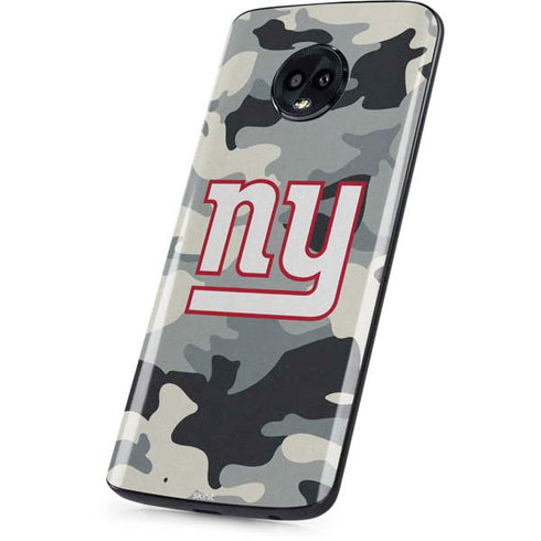 NFL New York Giants Camo Moto G6 Skin