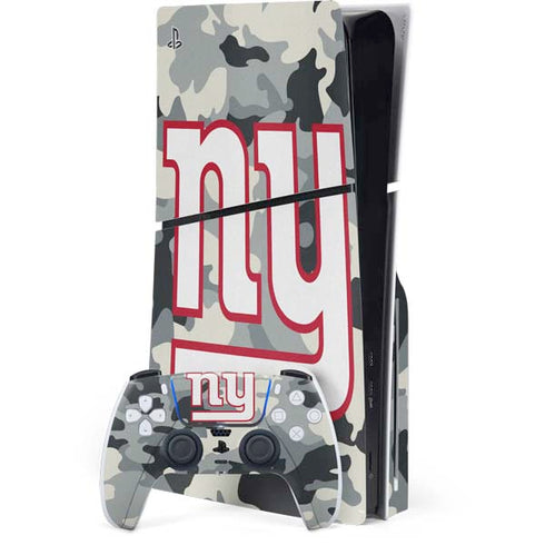 NFL New York Giants Camo PS5 Slim Disk Bundle Skin