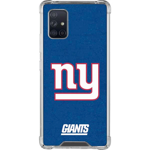 NFL New York Giants Distressed Galaxy A71 5G Clear Case