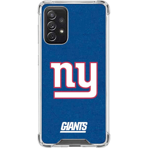 NFL New York Giants Distressed Galaxy A72 5G Clear Case