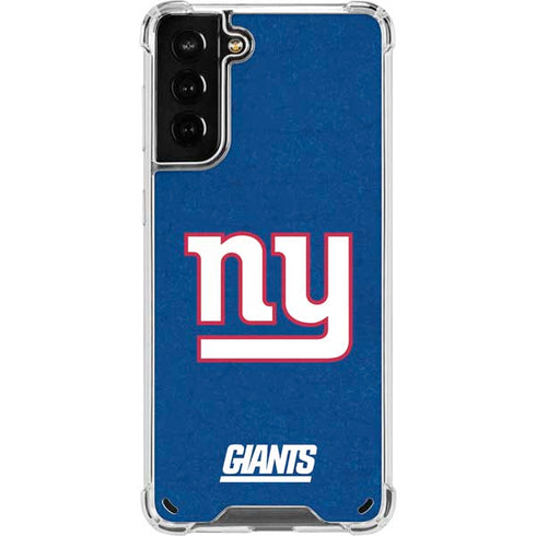 NFL New York Giants Distressed Galaxy S21 Plus 5G Clear Case